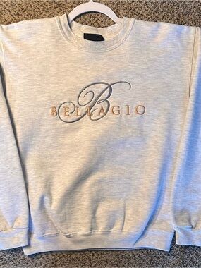 Vintage Bellagio Embroidered Logo Sweatshirt - Light Heather Gray